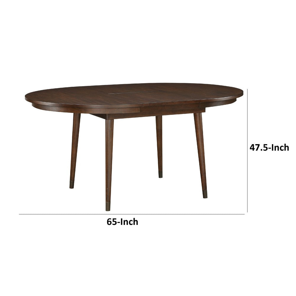 Coly Dining Table with Butterfly Leaf 48-65’’ Round | Maple Brown BM335875
