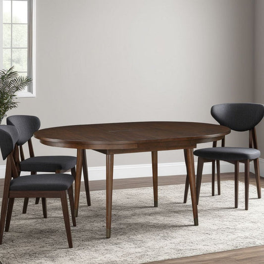 Coly Dining Table with Butterfly Leaf 48-65" Round | Maple Brown