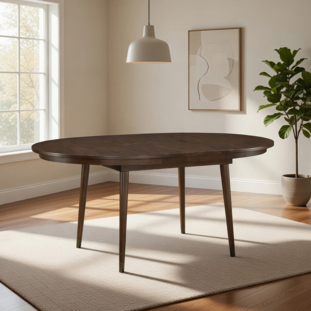 Coly Dining Table with Butterfly Leaf 48-65" Round | Maple Brown