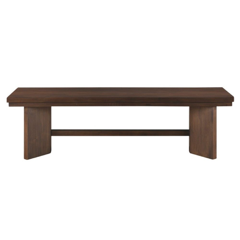 Bloi Dining Bench | X Shaped Trestle Base | 59’’ | Brown Wood Frame BM335876