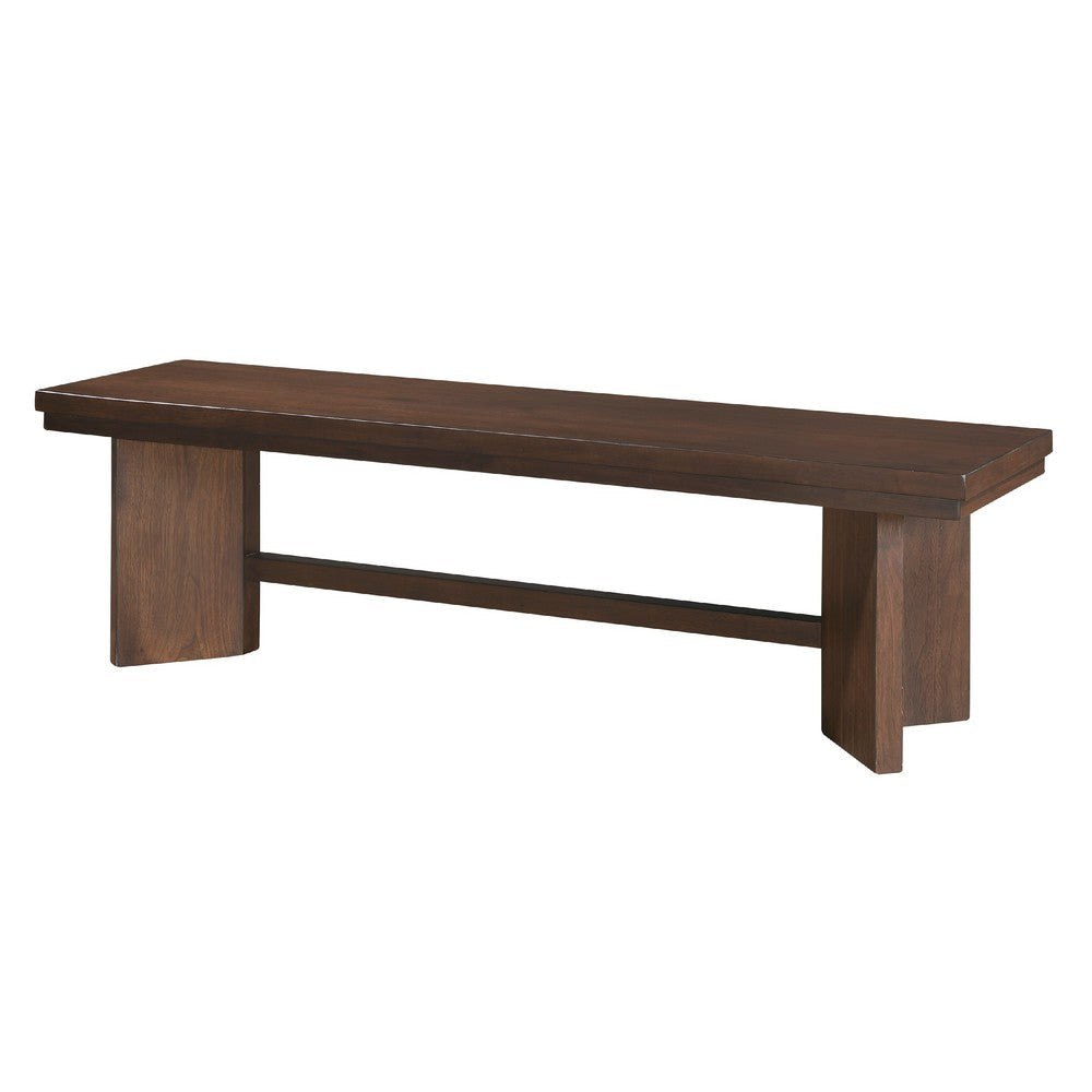 Bloi Dining Bench | X Shaped Trestle Base | 59’’ | Brown Wood Frame BM335876