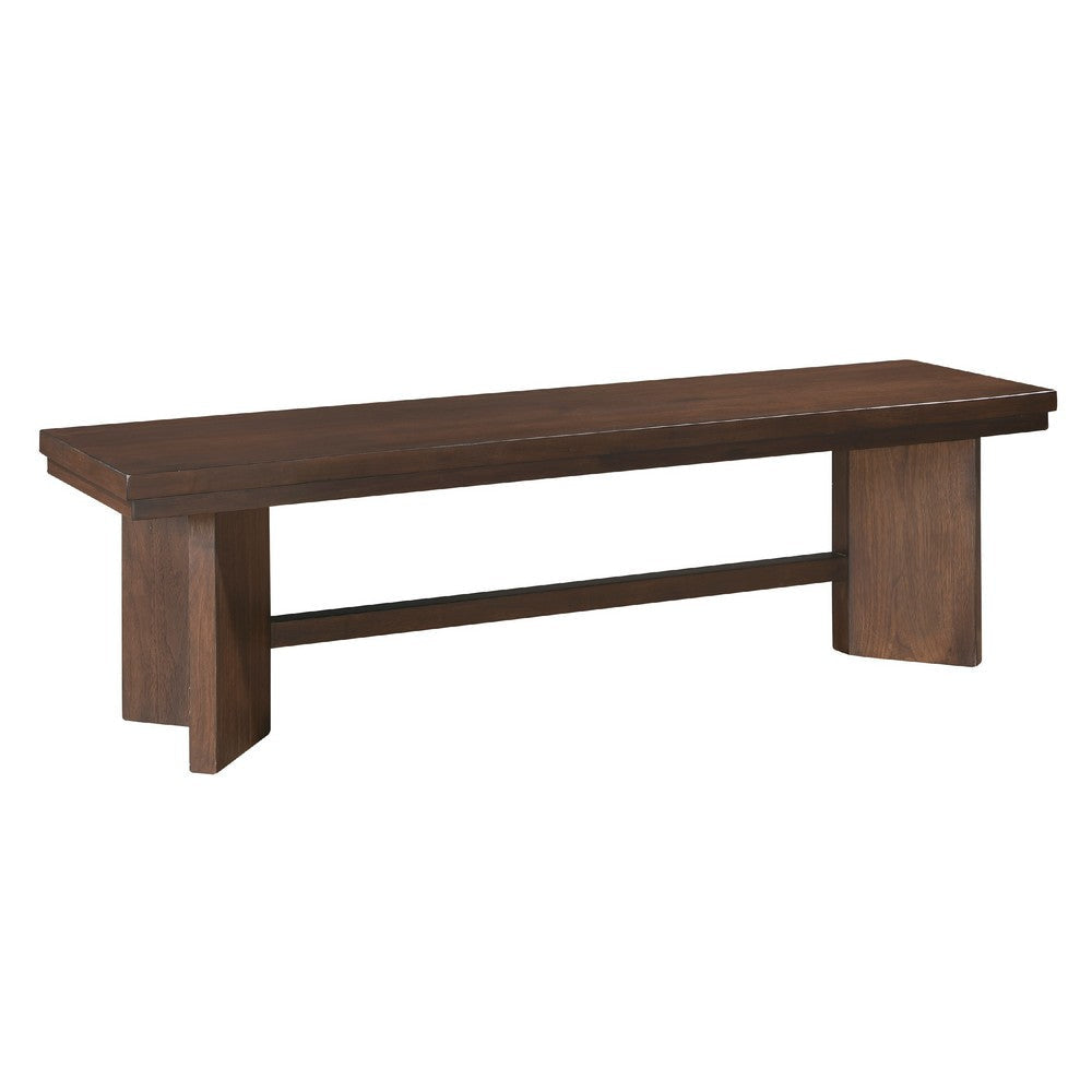 Bloi Dining Bench | X Shaped Trestle Base | 59" | Brown Wood Frame