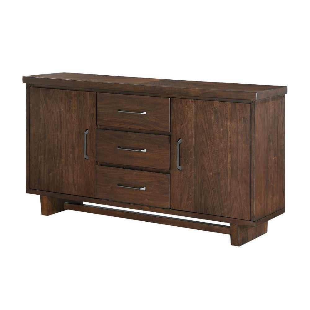 Bloi Sideboard Buffet Console | 60’’ | 3 Drawers 2 Cabinets | Brown BM335877