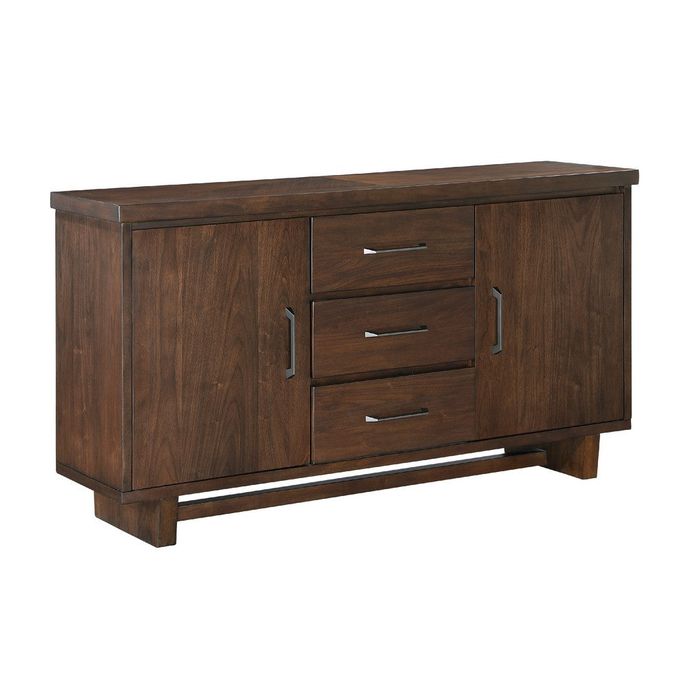 Bloi Sideboard Buffet Console | 60" | 3 Drawers 2 Cabinets | Brown