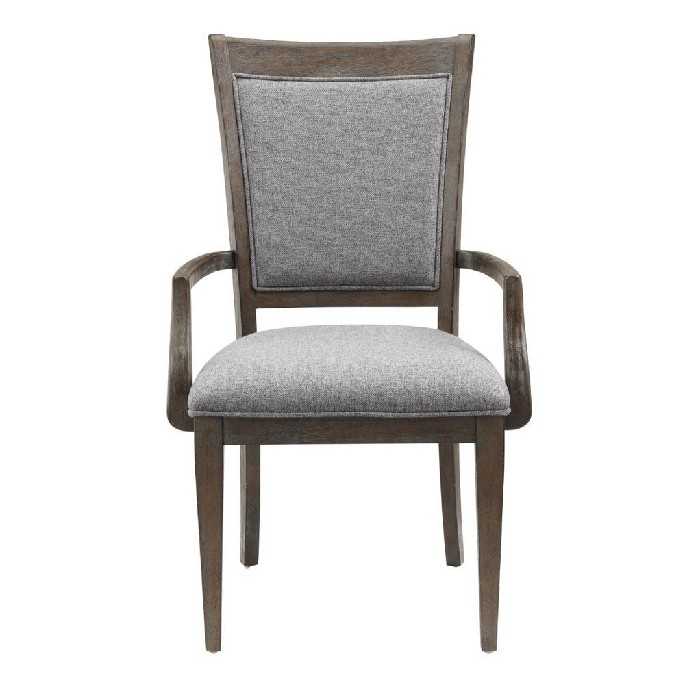 Koa Dining Armchair Set of 2 | Padded Seat and Back | Driftwood Brown BM335879
