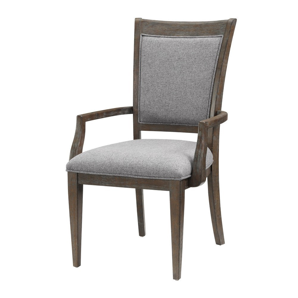 Koa Dining Armchair Set of 2 | Padded Seat and Back | Driftwood Brown BM335879
