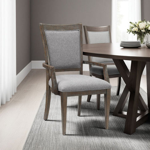 Koa Dining Armchair Set of 2 | Padded Seat and Back | Driftwood Brown