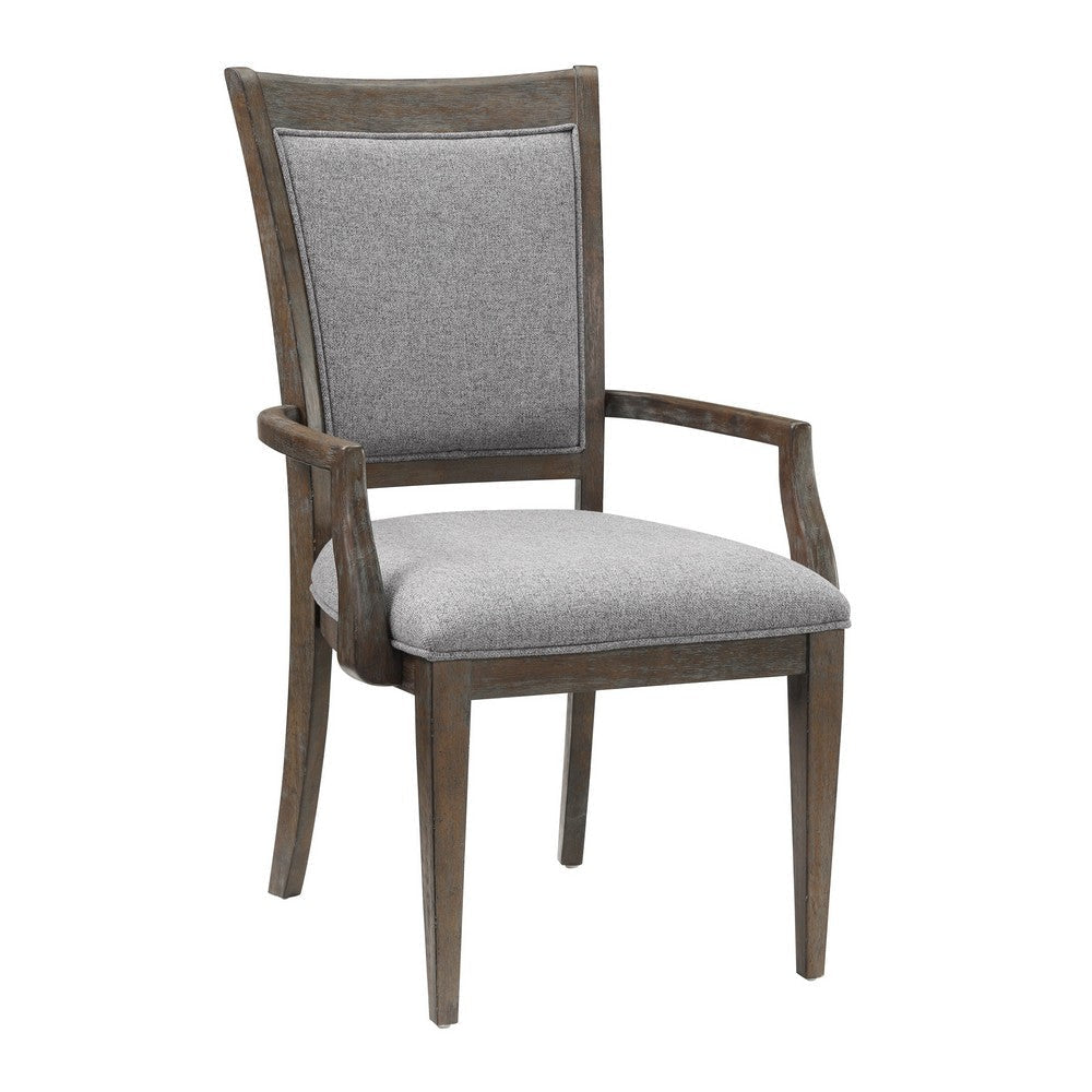 Koa Dining Armchair Set of 2 | Padded Seat and Back | Driftwood Brown