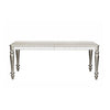Dining Table with Extension Leaf 78-96" | Silver Wood | Mirror Trim