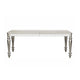 Dining Table with Extension Leaf 78-96" | Silver Wood | Mirror Trim