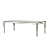Dining Table with Extension Leaf 78-96" | Silver Wood | Mirror Trim