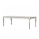 Dining Table with Extension Leaf 78-96" | Silver Wood | Mirror Trim