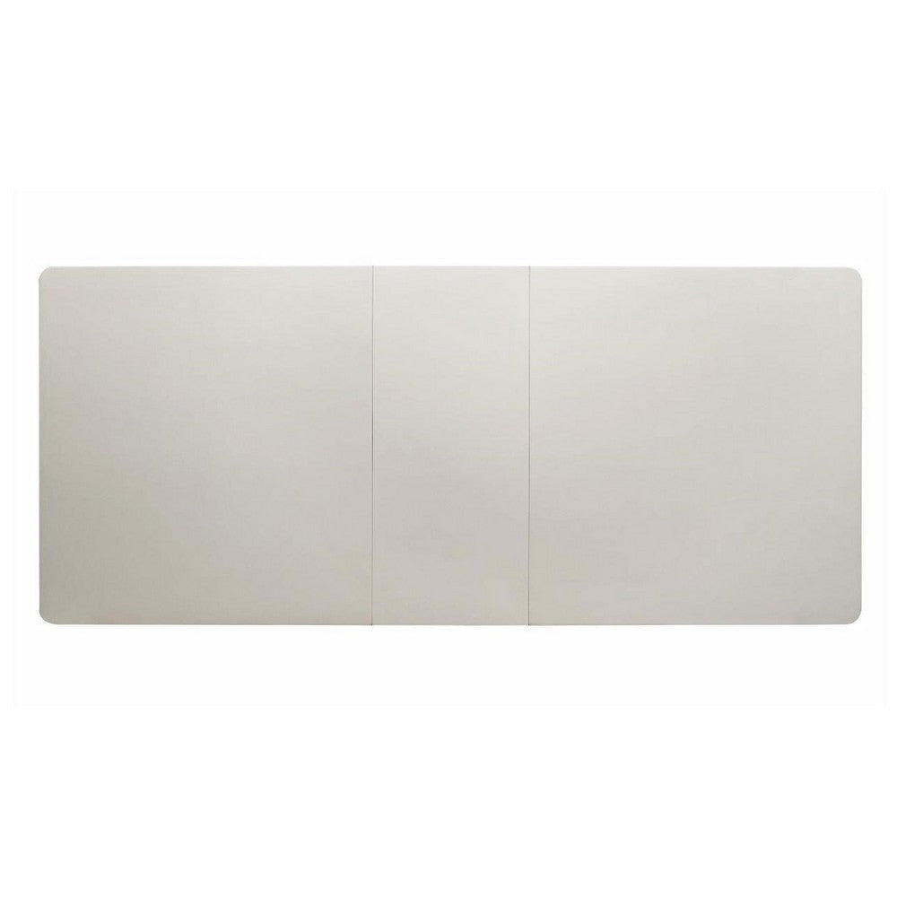 Dining Table with Extension Leaf 78-96’’ | Silver Wood | Mirror Trim BM335881