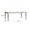 Dining Table with Extension Leaf 78-96" | Silver Wood | Mirror Trim