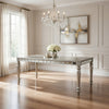 Dining Table with Extension Leaf 78-96" | Silver Wood | Mirror Trim