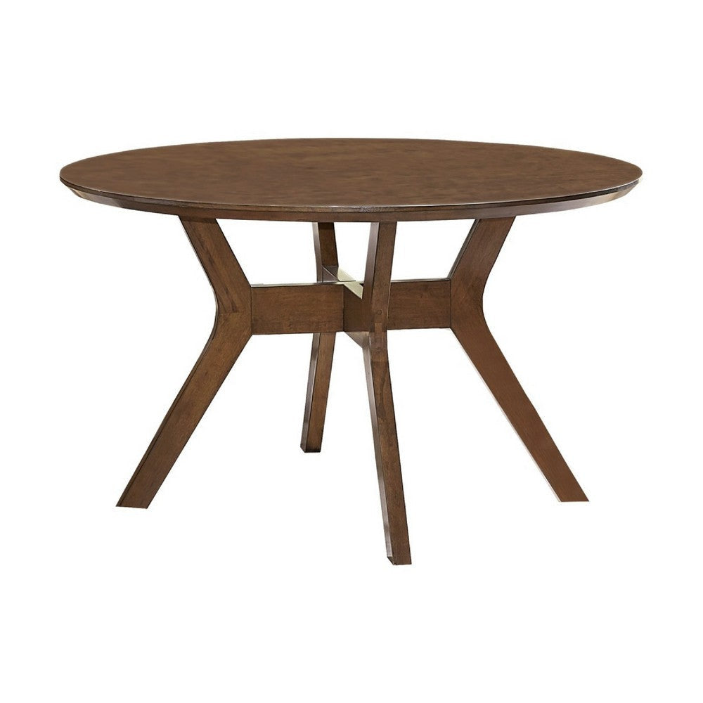 Leom Dining Table | X Shaped Base | Brown Mindy Veneer | 50’’ Round BM335882