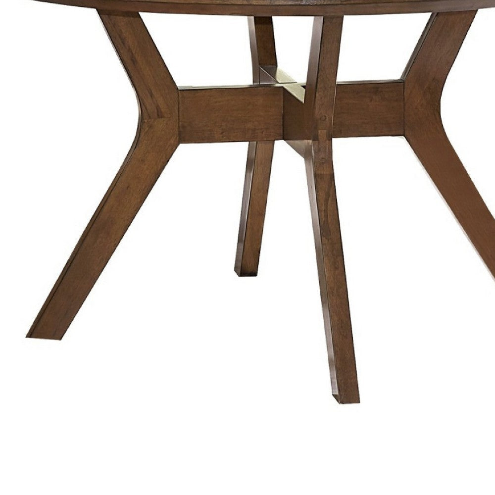 Leom Dining Table | X Shaped Base | Brown Mindy Veneer | 50’’ Round BM335882