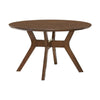 Leom Dining Table | X Shaped Base | Brown Mindy Veneer | 50" Round