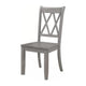 Janu Set of 2 Side Dining Chair | X Shaped Backrest | Gray Solid Wood BM335883
