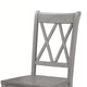 Janu Set of 2 Side Dining Chair | X Shaped Backrest | Gray Solid Wood BM335883