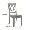 Janu Set of 2 Side Dining Chair | X Shaped Backrest | Gray Solid Wood BM335883