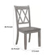 Janu Set of 2 Side Dining Chair | X Shaped Backrest | Gray Solid Wood BM335883