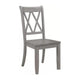 Janu Set of 2 Side Dining Chair | X Shaped Backrest | Gray Solid Wood