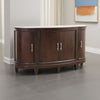 Orom Curved Sideboard Buffet Console | 4 Doors, Cherry Brown | 66"