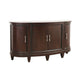 Orom Curved Sideboard Buffet Console | 4 Doors, Cherry Brown | 66"