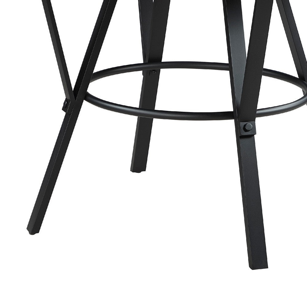 Rowl Counter Height Table | 48’’ Brown Round Wood Top | Metal Legs BM335897
