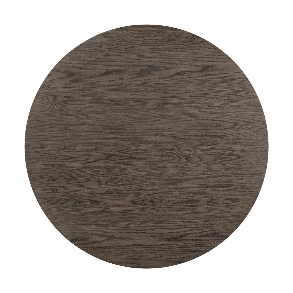 Rowl Counter Height Table | 48’’ Brown Round Wood Top | Metal Legs BM335897