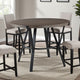 Rowl Counter Height Table | 48" Brown Round Wood Top | Metal Legs