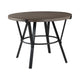 Rowl Counter Height Table | 48" Brown Round Wood Top | Metal Legs
