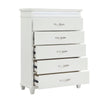 Jisy Tall Dresser Chest | 5 Drawer Chrome Bar Handles | LED Lit White BM335900