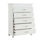 Jisy Tall Dresser Chest | 5 Drawer Chrome Bar Handles | LED Lit White BM335900