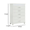 Jisy Tall Dresser Chest | 5 Drawer Chrome Bar Handles | LED Lit White BM335900