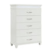 Jisy Tall Dresser Chest | 5 Drawer Chrome Bar Handles | LED Lit White