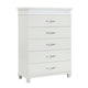 Jisy Tall Dresser Chest | 5 Drawer Chrome Bar Handles | LED Lit White