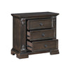Walz Nightstand | 3 Drawers | Espresso Brown Oak Veneer | Black Knobs BM335901