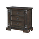 Walz Nightstand | 3 Drawers | Espresso Brown Oak Veneer | Black Knobs BM335901