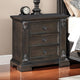 Walz Nightstand | 3 Drawers | Espresso Brown Oak Veneer | Black Knobs
