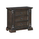 Walz Nightstand | 3 Drawers | Espresso Brown Oak Veneer | Black Knobs