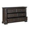 Walz 66’’ Wide Dresser | 6 Drawers | Espresso Brown Veneer Black Knobs BM335902