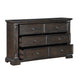 Walz 66’’ Wide Dresser | 6 Drawers | Espresso Brown Veneer Black Knobs BM335902
