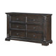 Walz 66’’ Wide Dresser | 6 Drawers | Espresso Brown Veneer Black Knobs BM335902