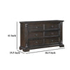 Walz 66’’ Wide Dresser | 6 Drawers | Espresso Brown Veneer Black Knobs BM335902