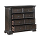 Walz Tall Dresser Chest | 8 Drawers | Espresso Brown Oak | Black Knobs BM335903