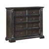 Walz Tall Dresser Chest | 8 Drawers | Espresso Brown Oak | Black Knobs