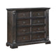 Walz Tall Dresser Chest | 8 Drawers | Espresso Brown Oak | Black Knobs