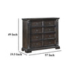 Walz Tall Dresser Chest | 8 Drawers | Espresso Brown Oak | Black Knobs BM335903